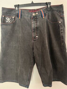 Coogi Denim Shorts Men’s Size 42 Embroidered Multicolor Designer Streetwear